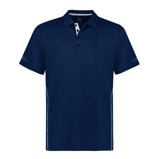 Biz Mens Balance Short Sleeve Polo Shirt featuring a honeycomb weave with stretch elastane, flat knitted collar, and contrast piping, designed for performance and comfort. Ideal for active and safety-focused environments.