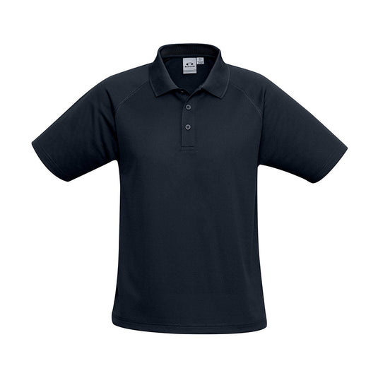 Biz Sprint Polo Short Sleeve features a breathable mesh fabric with a durable flat lock raglan sleeve, knitted collar, and a loose pocket, ideal for active safety environments.