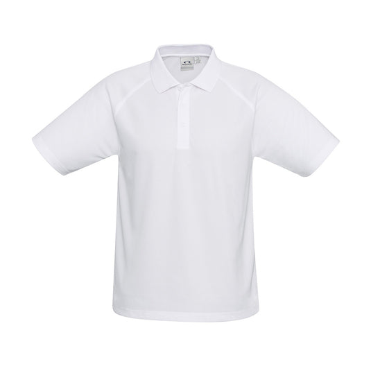 Biz Sprint Polo Short Sleeve features a breathable, open-weave mesh fabric with a matching knitted collar and raglan sleeves, ideal for active use, reflecting Active Safety's commitment to quality workwear.