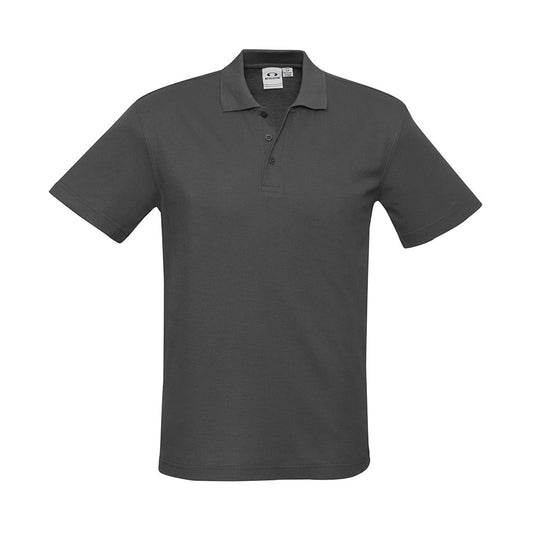 Biz Mens Crew Polo Shirt, showcasing a sleek design with a knitted flat collar and durable top-stitched armhole, ideal for uniforms and active wear. Features a loose pocket for added functionality.