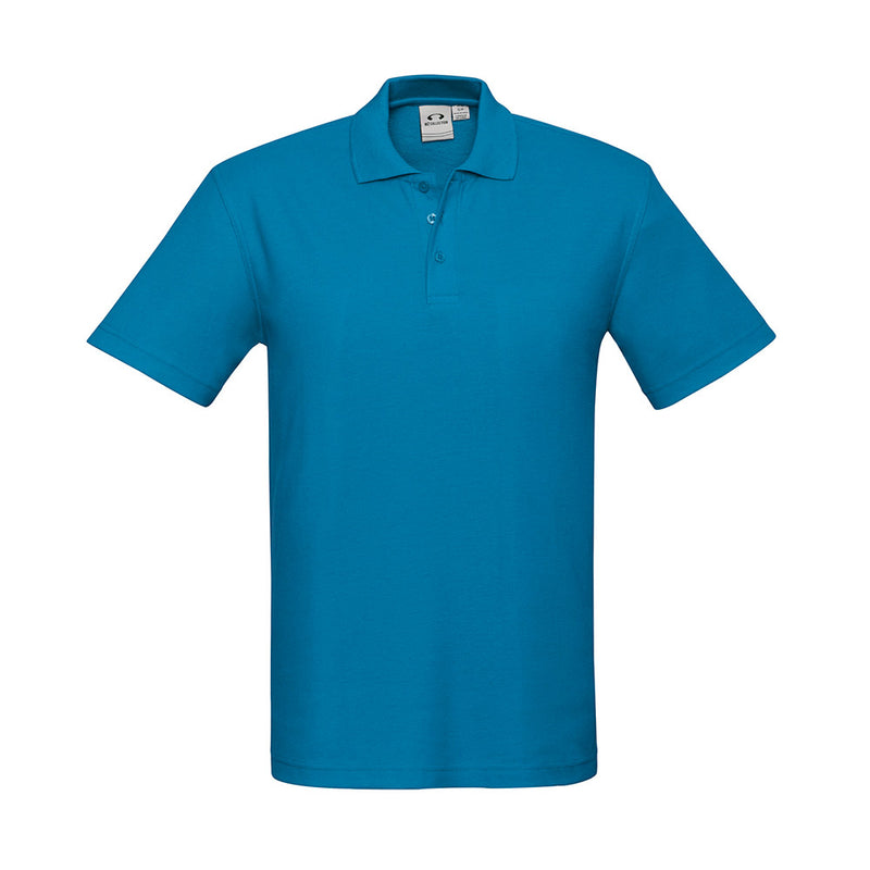 Load image into Gallery viewer, Biz Mens Crew Polo Shirt with a sleek knitted flat collar and durable top-stitched armhole, ideal for active work environments. Made with polyester-cotton blend, ensuring comfort and versatility for everyday use.