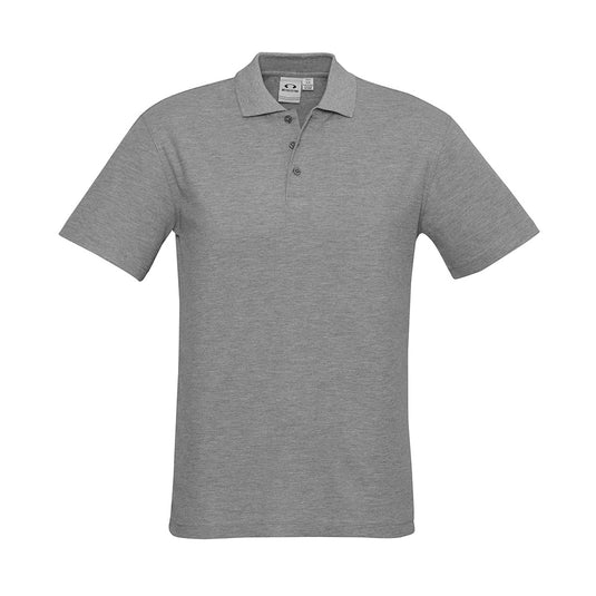 Biz Mens Crew Polo Shirt, designed with a knitted flat collar and durable top-stitched armholes. Features a versatile, neat look perfect for workwear. Made from a polyester-cotton blend for comfort and function.