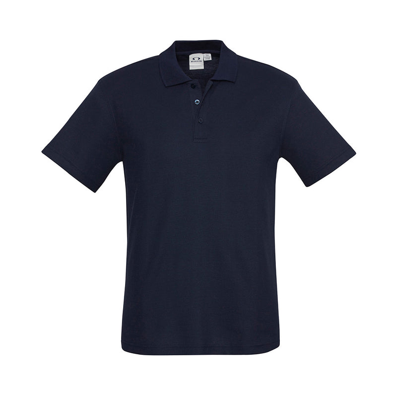 Load image into Gallery viewer, Biz Mens Crew Polo Shirt featuring a classic design with buttons, neat pique knit, and durable stitching. Ideal for workplace uniforms, it includes a flat collar and loose pocket for added versatility.