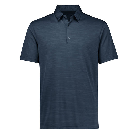 Biz Mens Orbit Short Sleeve Polo featuring a space-dye knit, two-piece collar, and grown-on placket, ideal for eco-conscious everyday or sportswear, reflecting Active Safety's commitment to quality workwear.