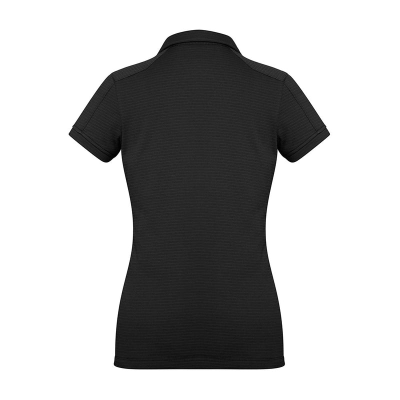 Load image into Gallery viewer, Biz Ladies Profile Polo Shirt features a sleek design with shoulder and side panel stitching, self-fabric collar, and sleeve cuffs, ideal for active work environments, enhancing both style and comfort.