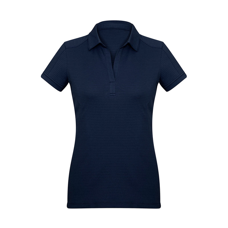 Load image into Gallery viewer, Biz Ladies Profile Polo Shirt featuring a collared design with shoulder and side panel stitching, self-fabric collar and sleeve cuff, and Y-line placket. Perfect for activewear, balancing luxury texture with breathable comfort.
