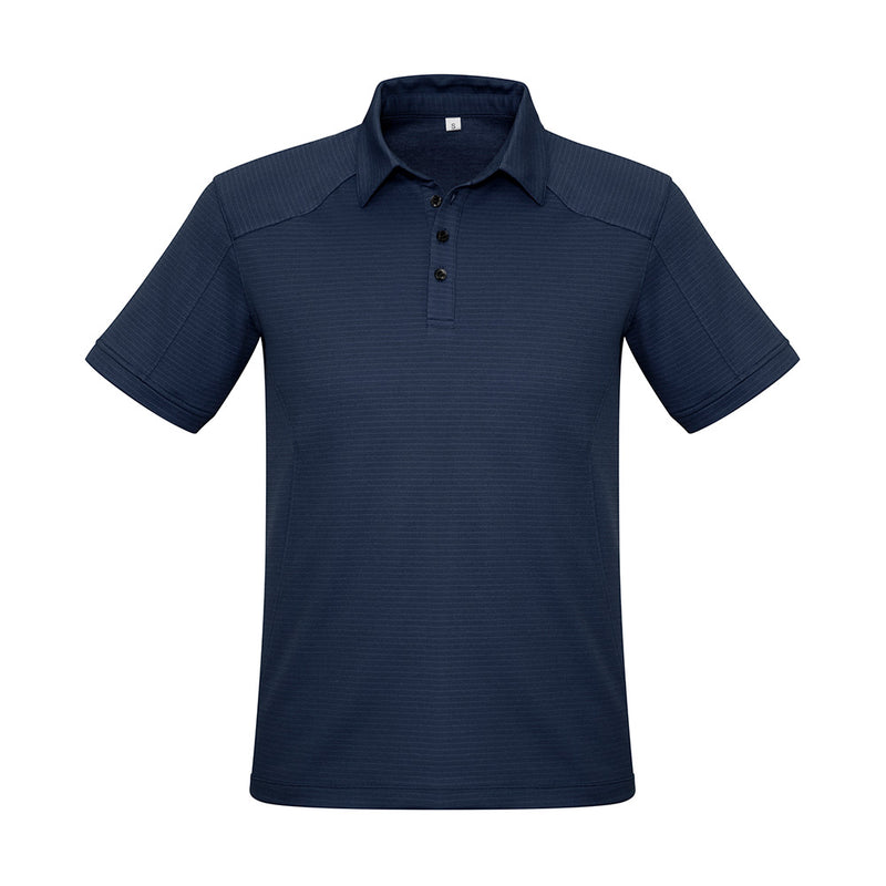 Load image into Gallery viewer, Biz Men's Profile Polo Shirt featuring a self-fabric collar and sleeve cuff, loose pocket, and shoulder stitching detail. Made from breathable 55% cotton and 45% polyester jersey knit, perfect for active and professional settings.