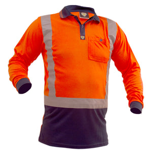 Caution Hi Vis Taped Long Sleeve Polo Shirt image