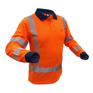 Caution Hi Vis TTMC-W17 X-Back Long Sleeve Polo image