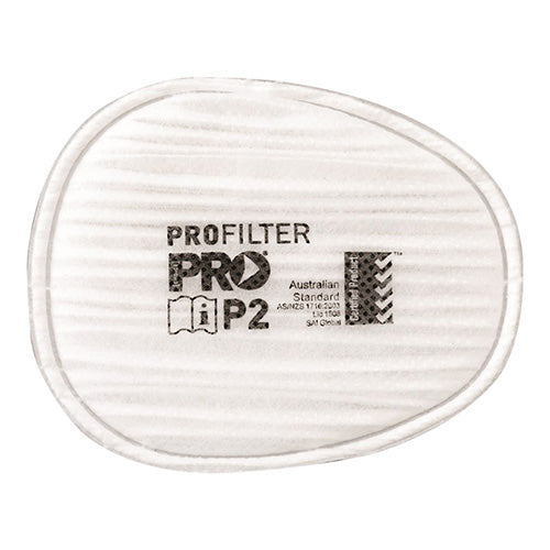 Pro P2 Pre Filters: Box/20, featuring lightweight, replaceable pre-filter pads designed for Pro cartridge filters, offering P2 protection against particles. Ideal for safety gear and workplace environments.