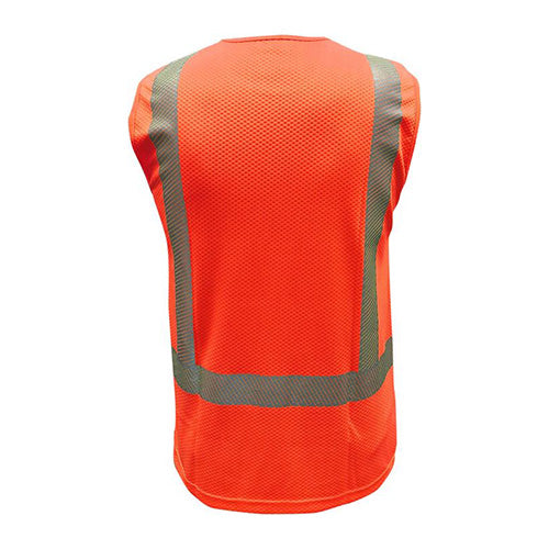 Load image into Gallery viewer, Caution Hi Vis Microvent Taped Singlet, featuring vented reflective tape, designed with high UV protection and breathable, soft polyester fabric, perfect for safety and comfort in demanding work environments.