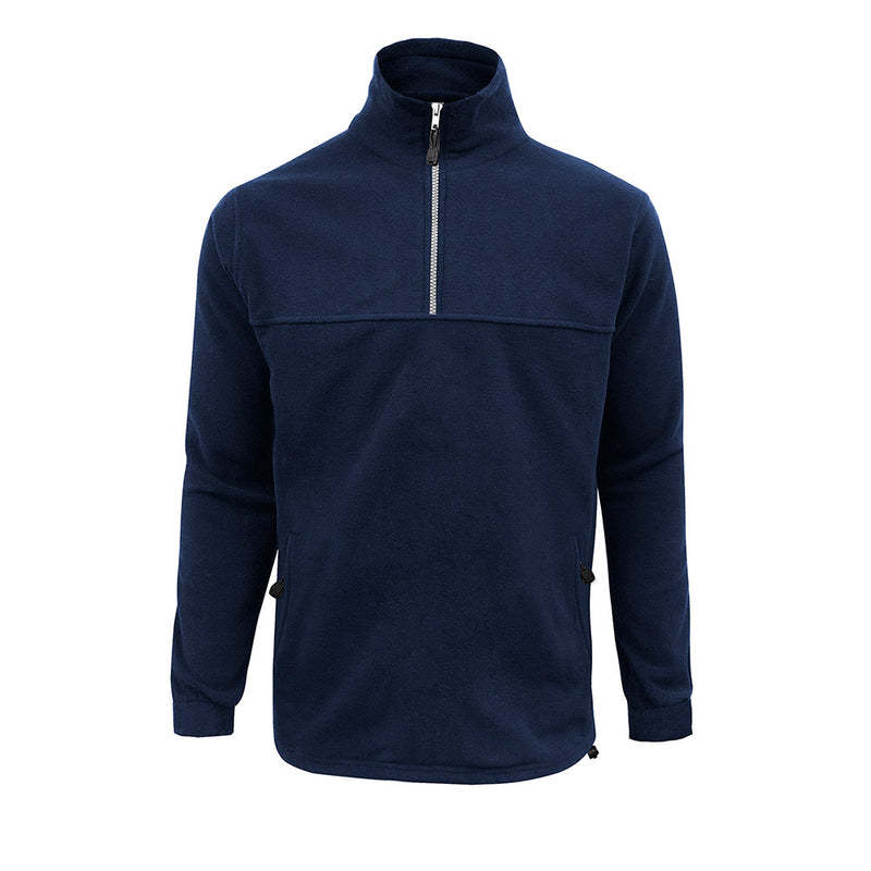 Load image into Gallery viewer, Biz Heavy Weight 360gsm 1/2 Zip Fleece pullover with metal look zipper, two front welt pockets, and adjustable hem, designed for durability and warmth, ideal for layering in cold conditions.