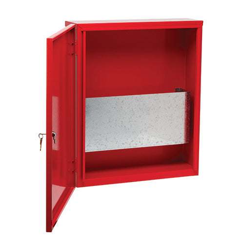 Pratt Emergency Information Cabinet featuring a silver door and fitted with a 003 Combination Lock, designed for storing critical safety documents accessible to emergency services.