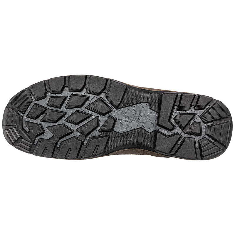 Load image into Gallery viewer, Puma Sierra Nevada Zip Sided Safety Boot, Brown, featuring water repellent premium leather, fibreglass toe cap, and YKK zip, designed for durability and electrical hazard protection in demanding work environments.