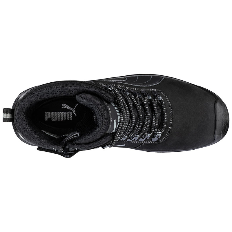 Load image into Gallery viewer, Puma Sierra Nevada Zip Sided Safety Boot showcases a rugged design with a durable, water-repellent leather upper, reinforced toe cap, and zip side for easy access, ideal for high-risk work environments.