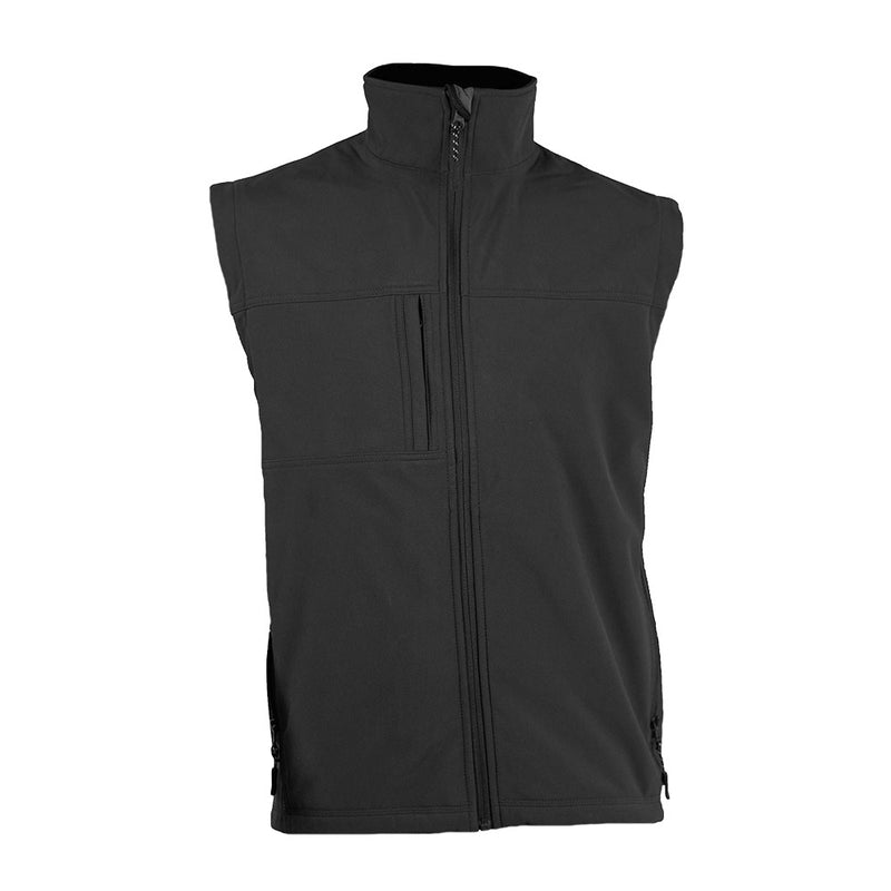 Load image into Gallery viewer, The Result Adults Classic Softshell Vest features a sleeveless design with a stand-up collar, zippered chest and hand pockets, showcasing a sleek, functional style suitable for active and safety-focused wear.