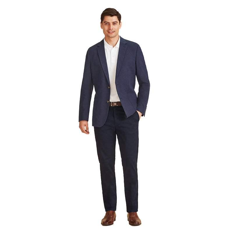 Load image into Gallery viewer, Biz Mens Traveller Modern Stretch Chino Pant showcasing a straight cut with side and back pockets, belt loops, and a metal fly zip, designed for comfort and easy movement.