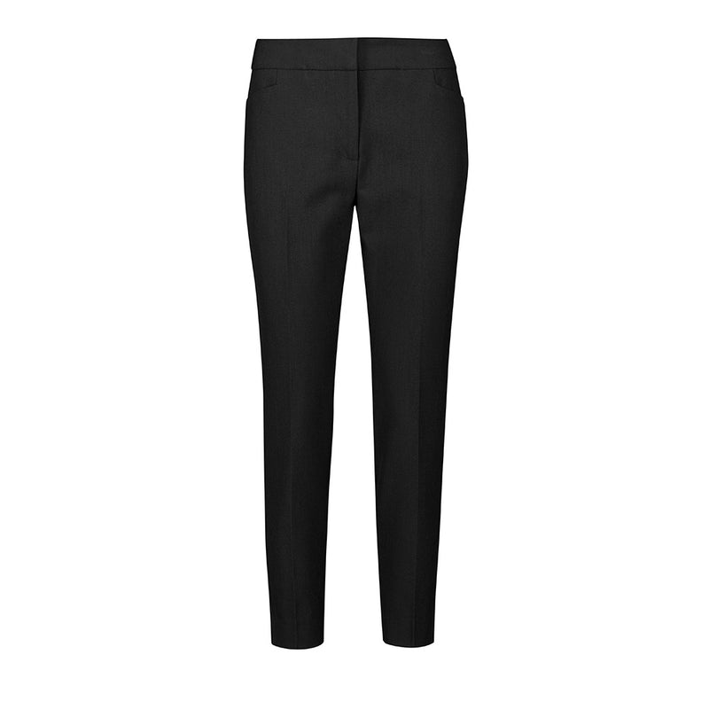 Load image into Gallery viewer, Biz Siena 7/8 Mid-Waist Slim Leg Pant features a sleek, tailored fit with mid-waist design, no-gap angled pockets, and hem splits, ideal for professional settings.