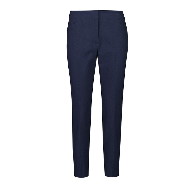 Load image into Gallery viewer, Biz Siena 7/8 Mid-Waist Slim Leg Pant featuring a tailored slim fit, mid-waist design, no-gap angled pockets, and hem splits, ideal for professional settings, offering comfort and durability with stretch fabric.