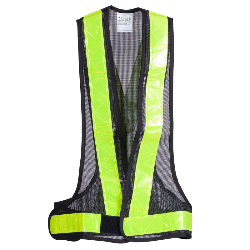 Load image into Gallery viewer, Hi Vis Harness Safety Vest featuring reflective strips, crafted from lightweight, breathable UV-stabilized mesh with adjustable Velcro sides and front, ideal for safety in various work environments.