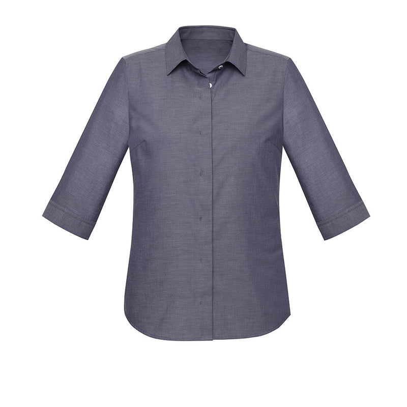Load image into Gallery viewer, Biz Womens Charlie 3/4 Sleeve Shirt, featuring a semi-fitted style with a slimline collar and concealed front placket. Designed for comfort and professionalism, ideal for workplace attire.