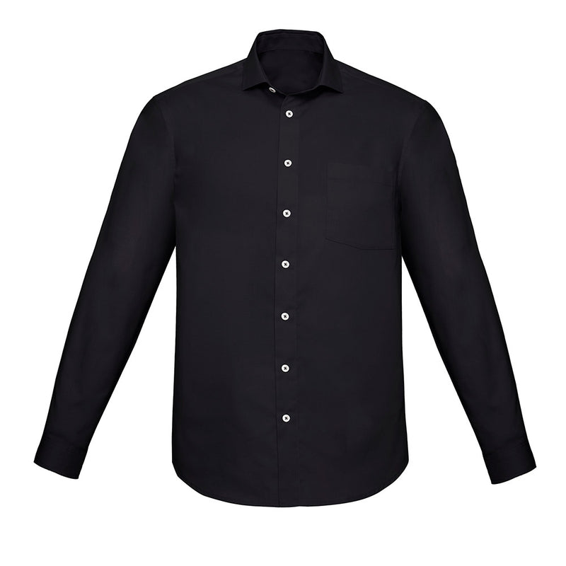 Load image into Gallery viewer, Biz Charlie Classic Fit Long Sleeve Shirt features a smart casual design with a classic collar, adjustable cuffs, and a French front placket, ideal for workplace environments.