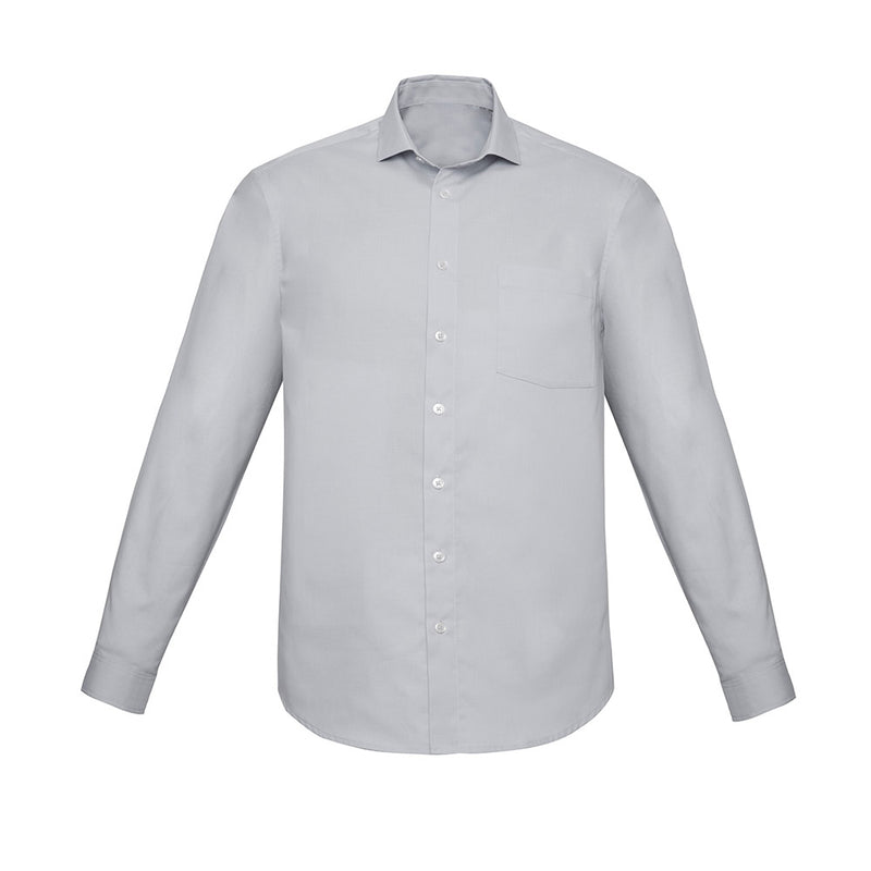 Load image into Gallery viewer, Biz Charlie Classic Fit Long Sleeve Shirt showcases a smart casual design with a classic collar, French front placket, and adjustable cuffs, ideal for workplace environments, emphasizing comfort and style.