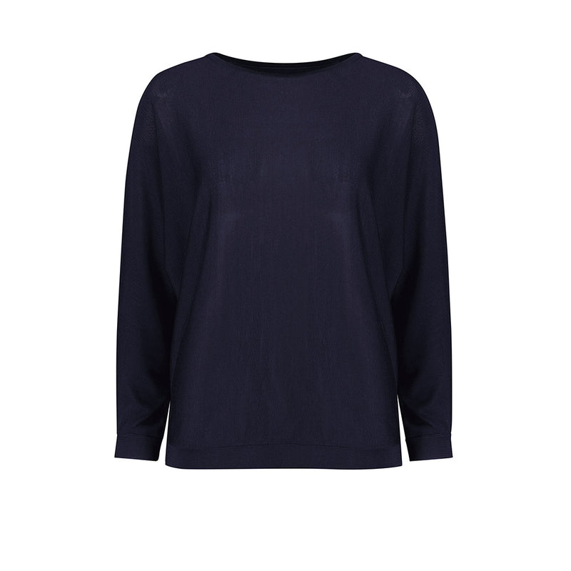 Load image into Gallery viewer, Biz Skye Women's Batwing Sweater Top featuring long dolman sleeves and a relaxed fit, crafted from sustainable Lyocell. Ideal for casual wear with a hem designed to sit at the hips.