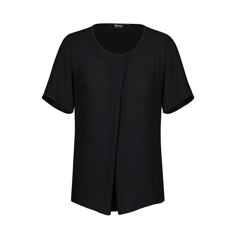 Load image into Gallery viewer, Biz Sydney Womens Short Sleeve T-Top features a loose fit with a breezy Georgette front and sleeves, complemented by a stretch jersey back, ideal for a stylish, professional look.