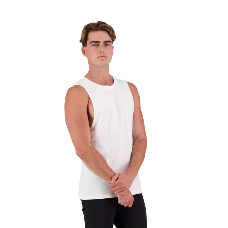 Load image into Gallery viewer, Big Air Tank Singlet with oversized armholes and raw edges, designed for comfort and functionality, ideal for active wear or casual relaxation. Made from superfine, pre-shrunk cotton for optimal fit.