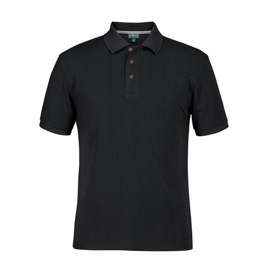 JB's Ottoman Short Sleeve Polo features a classic fit with flat knit sleeve cuffs and collar, crafted from a 50% Modal and 50% Polyester blend, ideal for workplace comfort and durability.