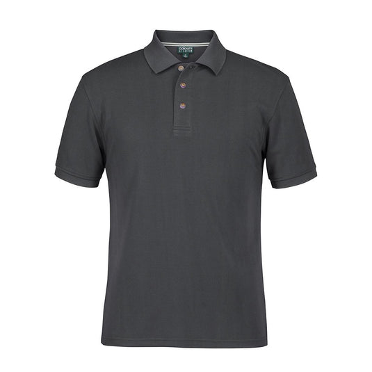 JB's Ottoman Short Sleeve Polo features a classic fit with flat knit sleeve cuffs and collar, designed for workplace comfort with side splits. Made from 50% Modal and 50% Polyester Ottoman knit fabric.
