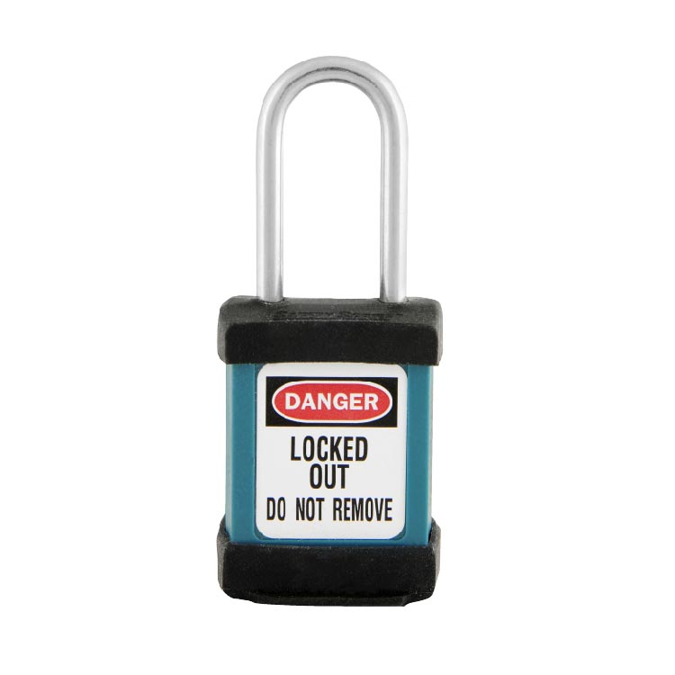 Load image into Gallery viewer, Master Lock S31 Zenex Compact Thermoplastic Safety Padlock KD, 38mm, with a red DANGER label, features a durable thermoplastic body and corrosion-resistant stainless steel shackle, designed for Lockout/Tagout safety procedures.