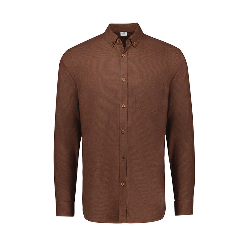 Load image into Gallery viewer, Biz Mens Soul Long Sleeve Shirt with a relaxed fit and soft, garment-washed texture features a button-down collar, adjustable cuffs, and a left front pocket, ideal for casual workwear settings.