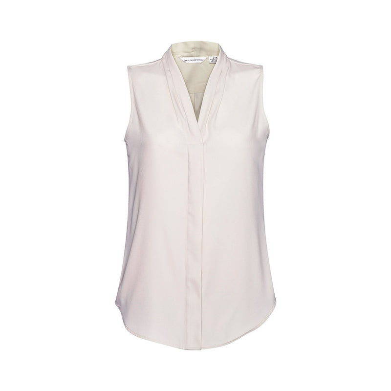 Load image into Gallery viewer, Biz Ladies Madison Sleeveless top features a shawl collar neckline, streamlined silhouette, and flattering drape. Made from wrinkle-resistant 100% polyester, it's perfect for an elegant, low-maintenance professional look.