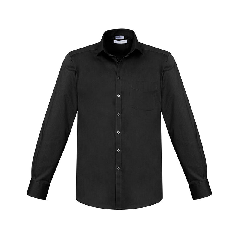 Load image into Gallery viewer, Biz Mens Monaco Long Sleeve Shirt featuring narrow collars and mitered cuffs, showcasing modern design with a chest pocket and adjustable cuffs, ideal for versatile workplace attire from Active Safety.