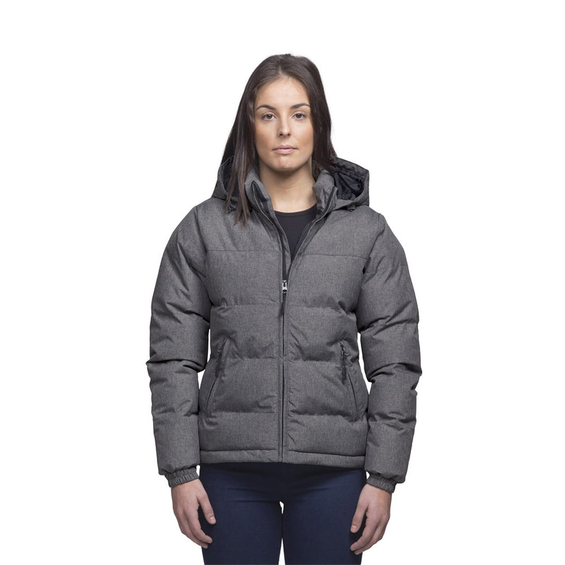 Load image into Gallery viewer, Invert Puffa Jacket, Grey, featuring quilted stitch detailing, padded collar, and removable hood, designed for versatile protection from alpine to office, embodying functionality and style for safety-conscious consumers.
