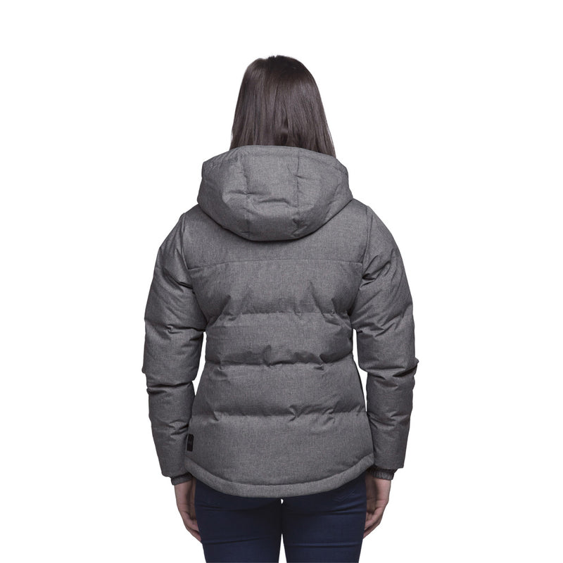 Load image into Gallery viewer, Invert Puffa Jacket, Grey: A sleek, quilted jacket with a padded collar and detachable hood, featuring zippered pockets and elastic cuffs, designed for warmth and water resistance in any environment.