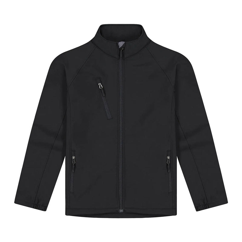 Load image into Gallery viewer, PRO2 Womens Softshell Jacket, Black, features windproof and water-resistant fabric with fleece lining, YKK zips, zippered pockets, and adjustable waist, ideal for active safety and workwear environments.
