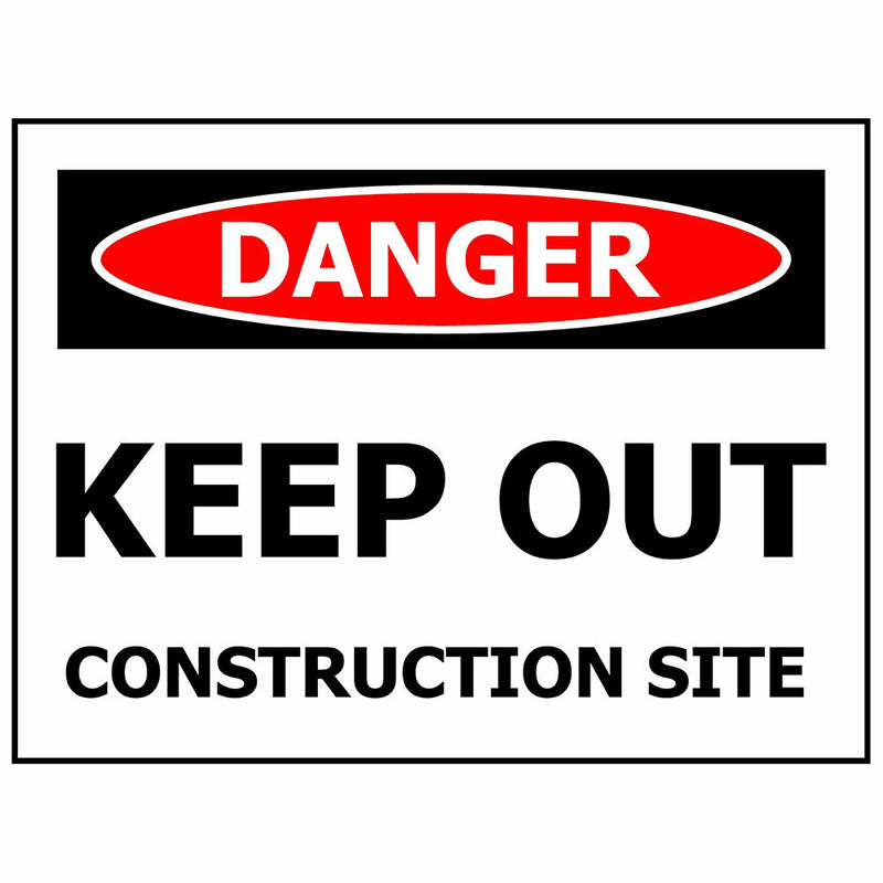 Load image into Gallery viewer, Construction Signage Starter Pack features a rectangular warning sign reading DANGER and KEEP OUT, CONSTRUCTION SITE, ideal for safety compliance at construction zones.