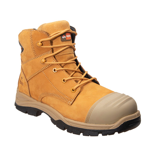 Apex Sparky Zip Safety Boots featuring reinforced midsoles, triple-stitching, and a tough YKK zip, designed for durability and comfort in demanding work environments.