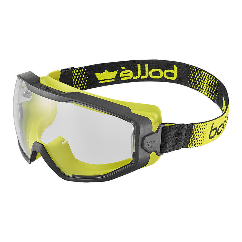 Load image into Gallery viewer, Bolle Spectrum Goggle Vented: Clear, featuring a bi-material frame and adjustable strap for comfort and adaptability. Offers clear lenses for 90% light transmission and optimized ergonomics, ideal for enhancing workplace safety.