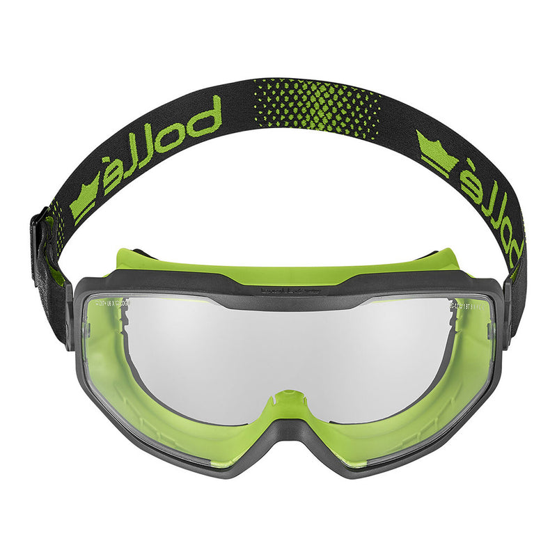 Load image into Gallery viewer, Bolle Spectrum Sealed Goggle: Clear, featuring a bi-material frame with adjustable strap, provides optimal panoramic vision and comfort. It includes a soft gasket to fit most face structures, enhancing safety and productivity.