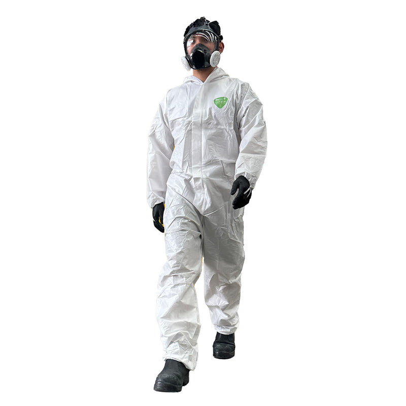 Load image into Gallery viewer, SureShield Type 5/6 Breathable Laminate Coveralls, featuring a full-body zipper, elasticized hood, and cuffs, are lightweight and durable, ideal for safety-focused tasks like asbestos removal and spray painting.