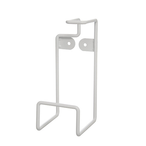 Pro Bloc Sunscreen Wall Bracket 1 Litre: A sleek, white metal wall mount designed to securely hold a 1-litre Pro Block Sunscreen Pump Bottle, ideal for organized and accessible workplace safety.