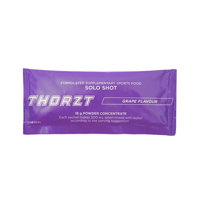 Load image into Gallery viewer, Thorzt Low Sugar Solo Shots Mixed Fruits: Pack/6 features six sachets designed for hydration, ideal for sports and physical work, with natural flavors and three electrolytes-rich variants—Wild Berry, Orange, and Grape.