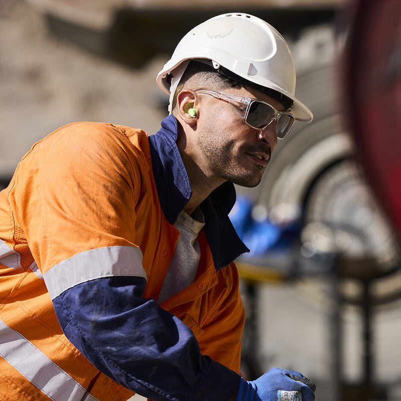 Load image into Gallery viewer, Bolle STKS 420 Safety Glasses: Clear/Smoke Lens, featuring sleek design and integrated clear side-shields, offer advanced eye protection with anti-scratch, anti-fog coatings, ideal for both demanding job sites and outdoor use.