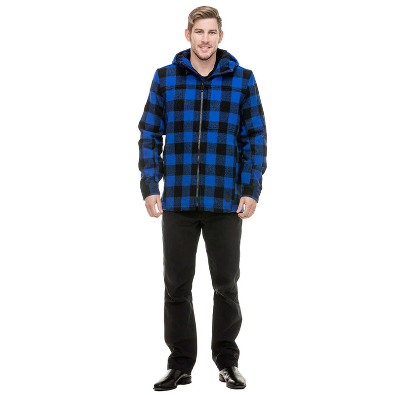 Load image into Gallery viewer, Swanndri Hudson Wool Hoodie displayed, featuring a contoured hood with toggle adjuster, heavy-duty front zip, and concealed zip pockets. Made from durable New Zealand wool, perfect for year-round outdoor wear.