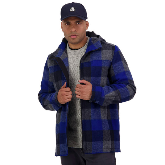 Swanndri Hudson Wool Hoodie crafted from 100% New Zealand wool, featuring a contoured hood, heavy-duty zip, and concealed pockets, exemplifying durability and comfort for outdoor activities.