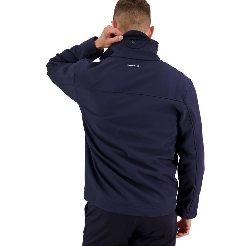 Load image into Gallery viewer, Swanndri Redwoods Soft Shell Jacket featuring a full-length zip, zip chest and side pockets, and an adjustable collar, designed with windproof, water-resistant fabric ideal for safety and work environments.